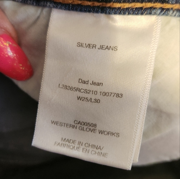 Silver Jeans Dad Jean Light Wash Stretch Loose 90s Straight Leg Womens Size 25 - Picture 8 of 13